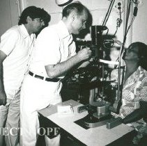 Dr Hans Kolder, Ophthalmologist, Rotation I, with Brazilian counterpart.
